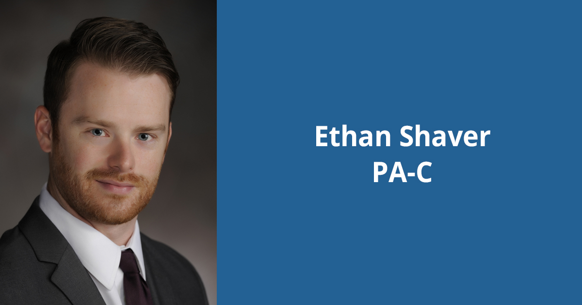 Headshot of Ethan Shaver, physician assistant, Orthopedics & Sports Medicine BayCare Clinic