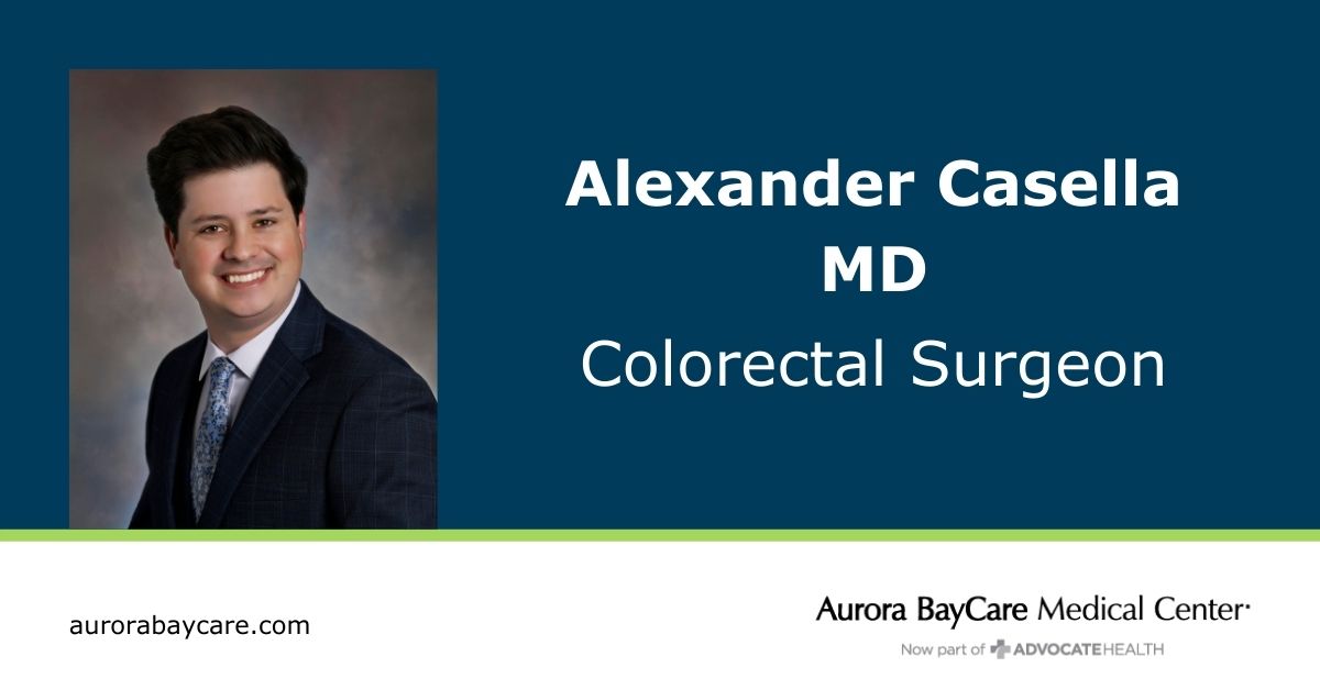 Colorectal surgeon joins Aurora BayCare General & Vascular Surgery