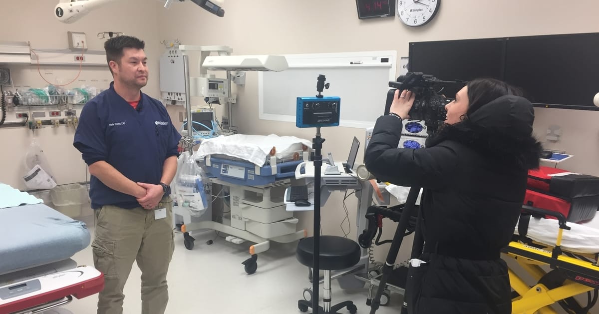 Dr. Nels Rose is interviewed by NBC 26.