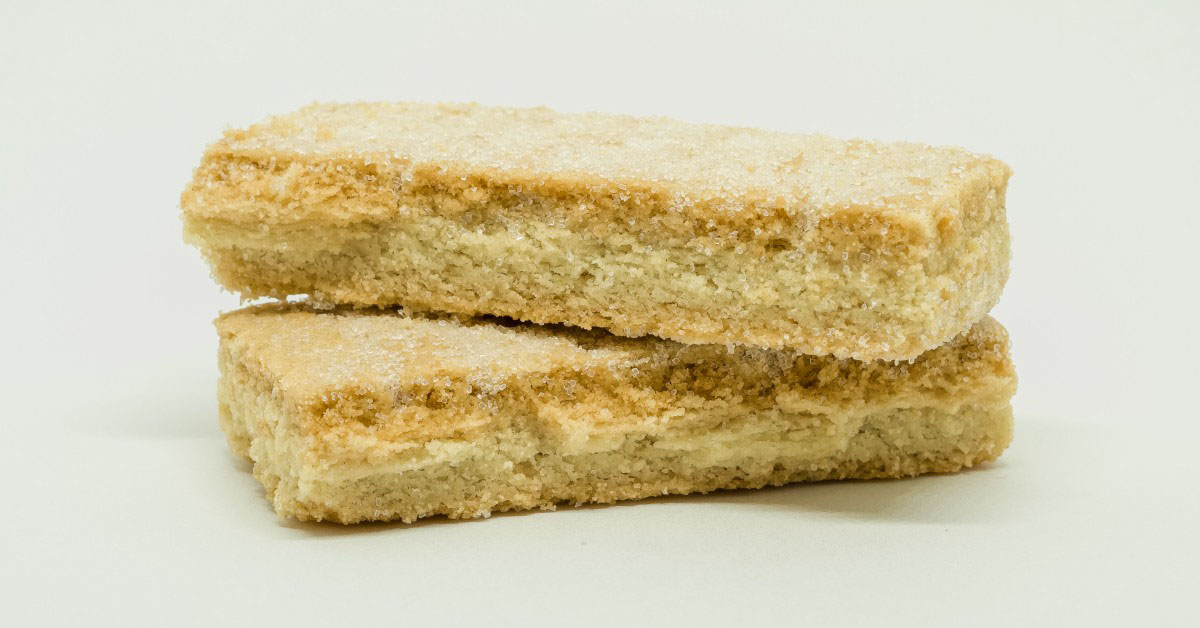 Two pieces of shortbread