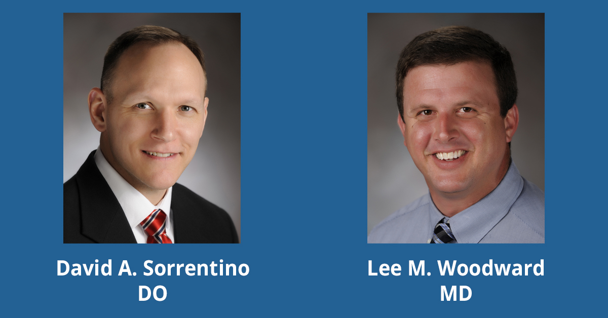 Headshots of Dr. David A. Sorrentino and Dr. Lee M. Woodward, BayCare Clinic