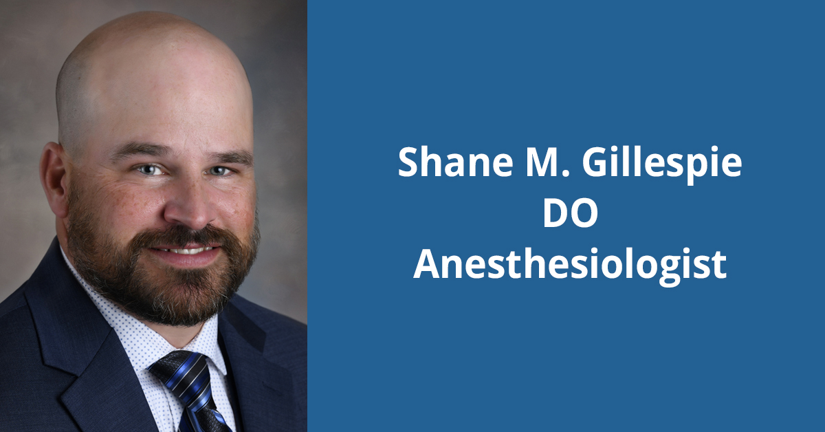 Headshot of Dr. Shane M. Gillespie of BayCare Clinic Anesthesia