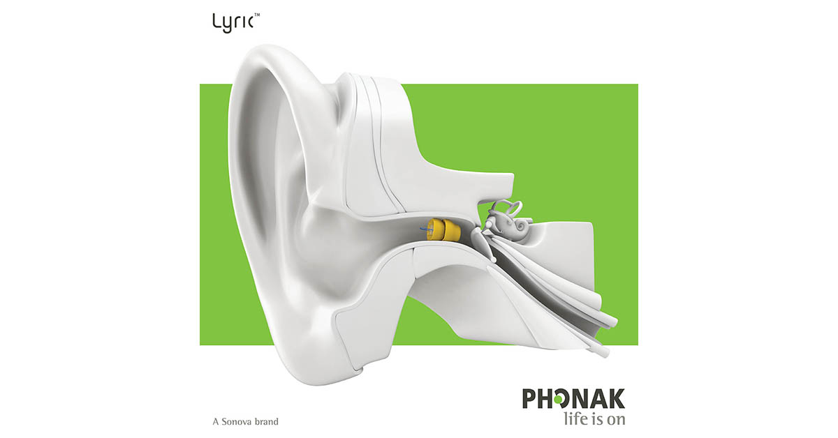 lyric phonak hearing aid illustration