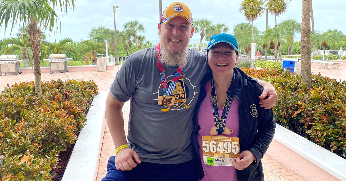 Since her bariatric surgery with Dr. Daniel T. McKenna, Mindy Toneys and her husband Chris have enjoyed competing in several virtual run/walks.